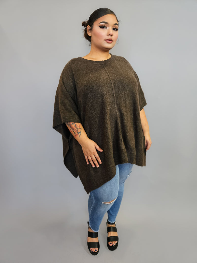 Not Yours Poncho Sweater