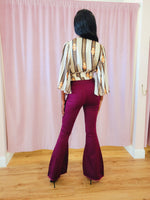 Flared Fall Jeans - Wine