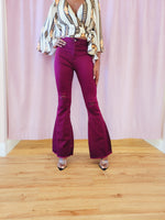 Flared Fall Jeans - Wine
